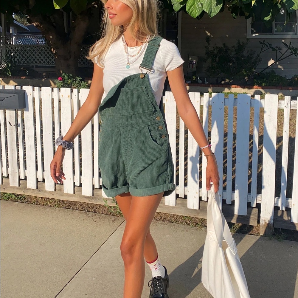 Green Denim Overalls for Women